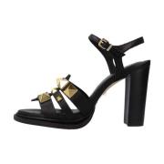 Pedro Miralles Studded High Heel Sandals Black, Dam