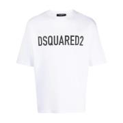 Dsquared2 Vita T-shirts och Polos med rund hals White, Herr