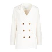 Silvian Heach Knäppt Navy Blazer White, Dam