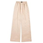 Balenciaga Beige Satin Monogram Pyjamasbyxor Beige, Dam