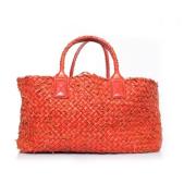 Bottega Veneta Vintage Pre-owned cabas tote with pouch. Red, Dam