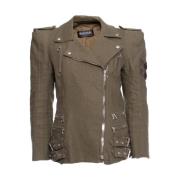 Balmain Pre-owned Biker jacket Green, Dam