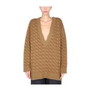 Jejia V-neck Knitwear Brown, Dam