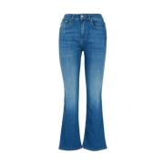 Roy Roger's Högmidjade Flare Jeans Blue, Dam