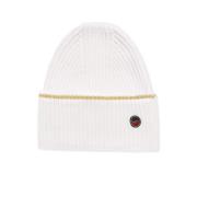 Busnel Merinoull Beanie med Guldig Rand Beige, Dam