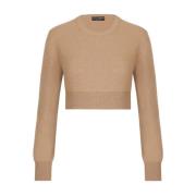 Dolce & Gabbana Kameltröja - Slim/Crop Fit Brown, Dam