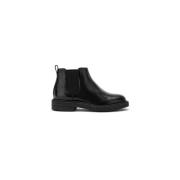 Carmens Minimalistiska Läderankelboots Black, Dam