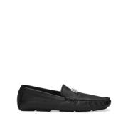 Dolce & Gabbana Svarta Logo Moccasins med Gyllene Plakett Black, Herr