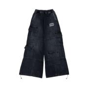 Liberal Youth Ministry Svarta Denim Cargo Byxor Black, Herr