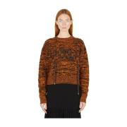 Wynn Hamlyn Melange Stickad Crewneck Tröja Orange, Dam