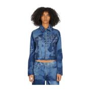 Ahluwalia Grafisk Denimjacka Blue, Dam