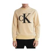 Calvin Klein Perforerad Monologo Crew Sweatshirt Brown, Herr