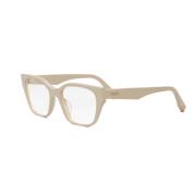 Fendi Cat Eye Solglasögon med Logodetalj Beige, Unisex