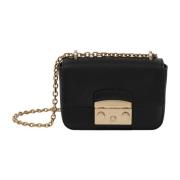 Furla Mini Crossbody med Strukturerad Design Black, Dam