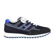 Hogan Interaktiva Sneakers, Grått Mocka och Blått Tyg Blue, Herr