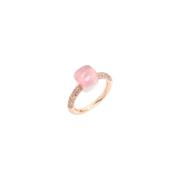 Pomellato Petit Nudo Ring - Roséguld, Brun Diamant, Rosenkvarts, Vitgu...