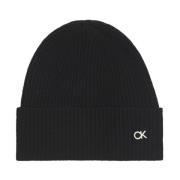 Calvin Klein Svart Beanie Halsduk för Kvinnor Black, Dam