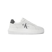 Calvin Klein Chunky Cupsole Mono Sneakers White, Dam