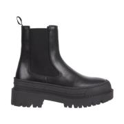 Tommy Jeans Svarta Chelsea Foxing Ankelboots Black, Dam