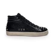 P448 Svarta Stövlett Sneakers med Nitar Black, Dam