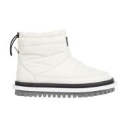 Tommy Jeans Vita Vadderade Platta Ankelboots White, Dam