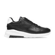 Android Homme Svarta Läder Låga Sneakers Black, Herr