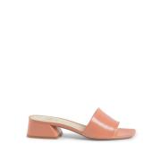 19v69 Italia Rosa Läder Sandaler med 4cm Klack Pink, Dam