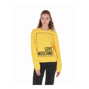 Love Moschino Gul Bomullssweatshirt med Inlay-detalj Yellow, Dam