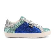 Love Moschino Glitter Platform Sneakers Blue, Dam