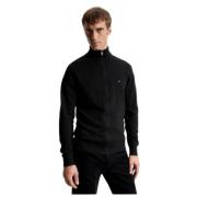 Tommy Hilfiger Klassisk Zip-Up Tröja Black, Herr