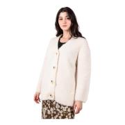 Vince Oversized Teddy Cardigan White, Dam