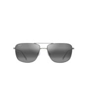 Maui Jim Unisex Fyrkantiga Solglasögon med Grå Matt Titanram Gray, Uni...