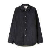 Jil Sander Mörkblå Denim Overshirt Blue, Herr