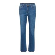 Kaffe Snygga Straight Leg Jeans med Mid-Rise Midja och Klassiska Ficko...