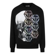 Philipp Plein Skull Print Crewneck Sweatshirt Black, Herr