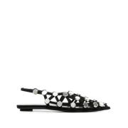 The Attico Svarta Ballerinaskor med strass Black, Dam