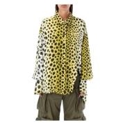 The Attico Cheetah Print Oversize Skjorta Aw23 Yellow, Dam