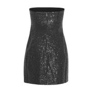 Rotate Birger Christensen Mini Twill Sequin Klänning Black, Dam