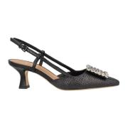 Roberto Festa Svarta Läderjuvel Pumps Black, Dam