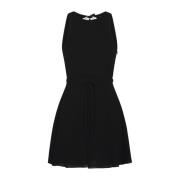 Saint Laurent Svart ärmelös klänning med öppen rygg Black, Dam