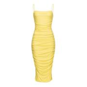 Pinko Interlock Crepe Klänning Yellow, Dam