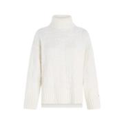 Tommy Hilfiger Jacquard Turtleneck Tröja White, Dam