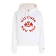 Tommy Hilfiger Vintage Amerikansk Huvtröja White, Dam