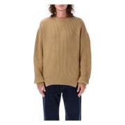 Jil Sander Kamel Kabelstickad Crewneck Aw23 Beige, Herr