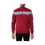 Sergio Tacchini Retro Track Top med Tratt Hals och Dragkedja Red, Herr