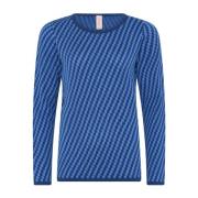 Skovhuus Speciell Rutig Pullover Blus Blue, Dam