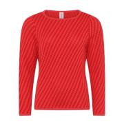 Skovhuus Speciell Rutig Pullover Blus Rosa/Röd Red, Dam