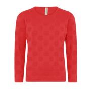 Skovhuus Prickig O-Neck Pullover i Lutus Pink Red, Dam