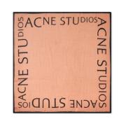Acne Studios Logo Ullhalsduk i Blush Pink Pink, Dam