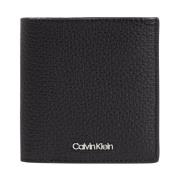 Calvin Klein Minimalistisk Trifold PlÃ¥nbok med Myntfack Black, Herr